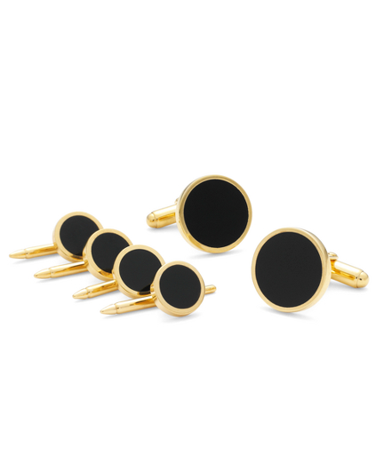 Onyx & Gold Stud Set