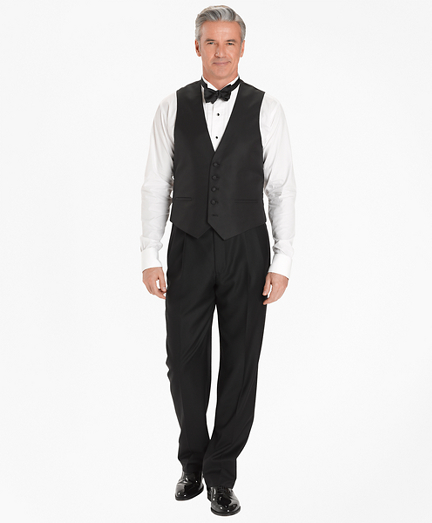 Men's Black Silk Tuxedo Vest | Brooks 