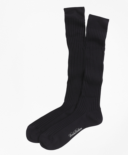 Merino Wool Ribbed Over-the-Calf Socks - Brooks Brothers