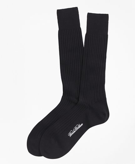Merino Wool Ribbed Crew Socks