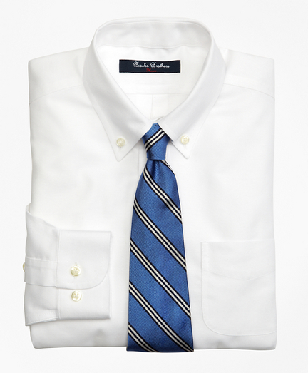 Boys Non-Iron Supima&reg; Oxford Polo Button-Down Dress Shirt