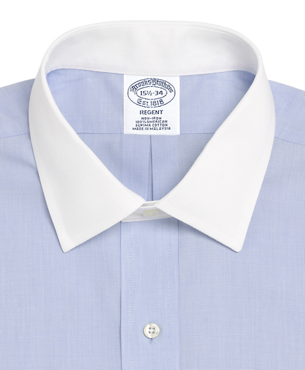 brooks brothers blue shirt white collar