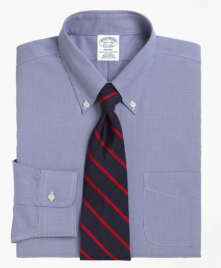 Men's Non-Iron Slim Fit Houndstooth Dress Shirt | Brooks Brothers