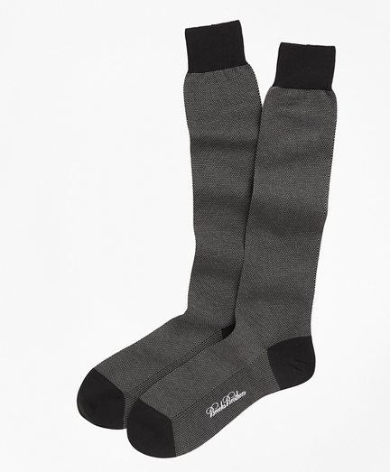 Cotton Bird's-Eye Over-the-Calf Socks