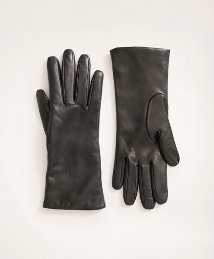 black brown leather gloves