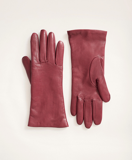 Women's Cashmere Lined Leather Gloves Brooks Brothers