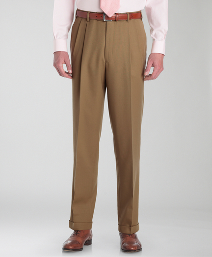 Madison Fit Pleat-Front Classic Gabardine Trousers