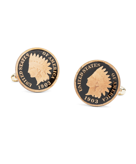 Indian Head Penny Hand Painted Cuff Links