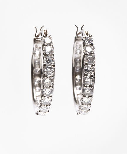 Crystal-Studded Hoop Earrings