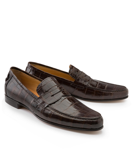 crocodile penny loafers