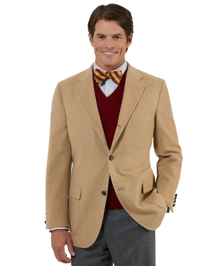 Men's Three-Button Camel Hair Sport Coat | Brooks Brothers