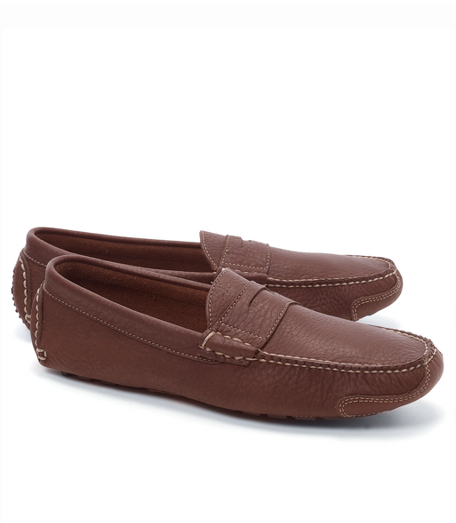 bison leather driving moccasins