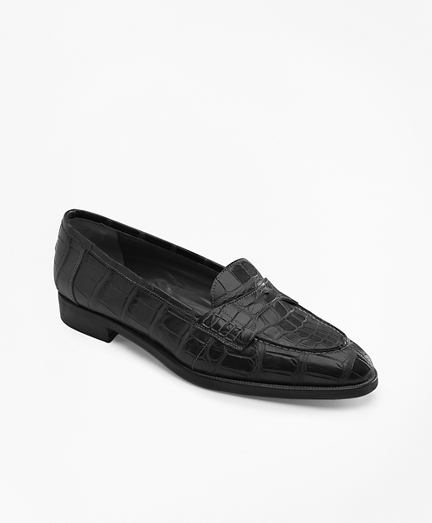 black alligator loafers