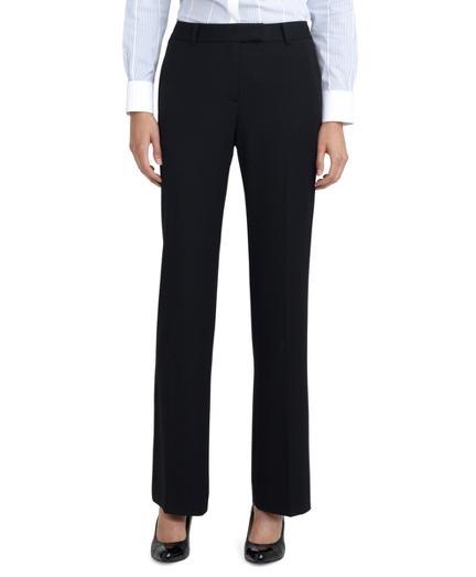 Petite Plain-Front Caroline Fit Fluid Stretch Dress Trousers
