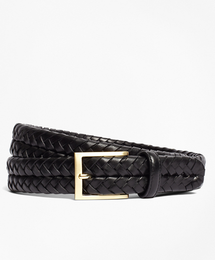 black braided leather belt