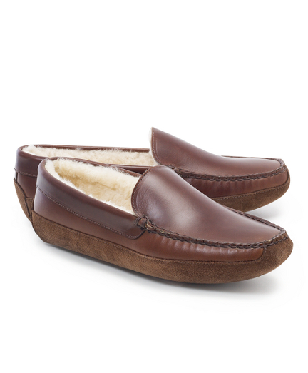 mens sheepskin lined slippers