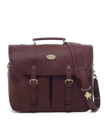 brooks brothers football leather briefcase