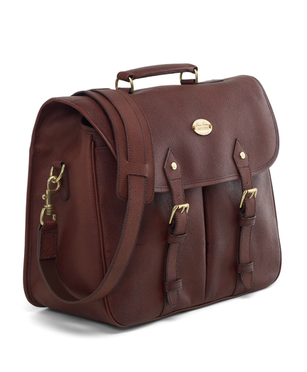 brooks brothers football leather duffel