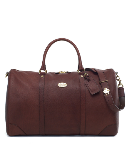 brooks brothers football leather duffel