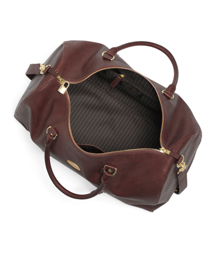 brooks brothers football leather duffel