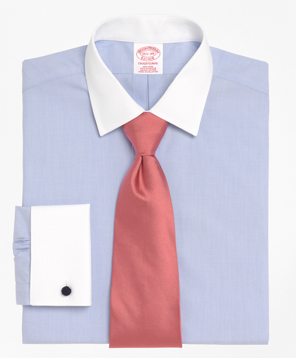 Traditional Relaxed-Fit Dress Shirt, Non-Iron Contrast Ainsley Collar French Cuff