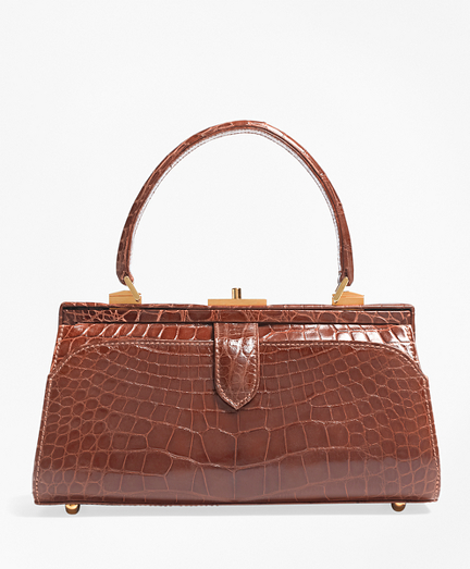 Glazed Alligator Frame Bag - Brooks Brothers