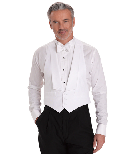 1930s Tuxedos and Eveningwear Brooks Brothers Mens White Cotton Pique Tuxedo Vest $157.50 AT vintagedancer.com