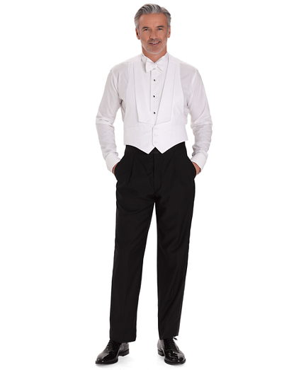 Men's White Cotton Pique Tuxedo Vest 