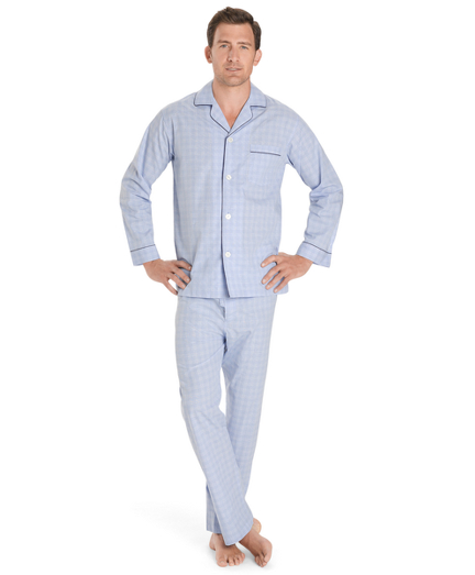 Men's Blue Glen Plaid Pajamas | Brooks 