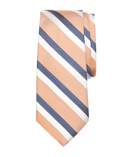 Double Herringbone Stripe Silk Tie