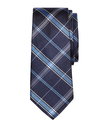 Boys Windowpane Plaid Silk Tie