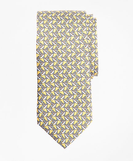 Boys Snowboarding Penguins Print Tie