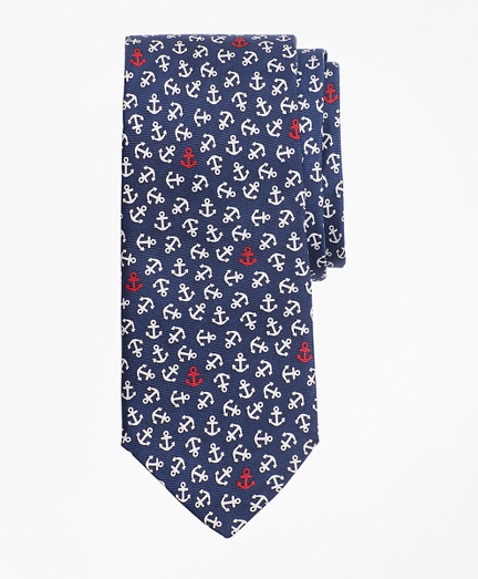 Boys Tossed Anchor Print Tie
