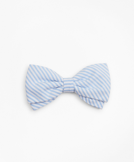 Boys Seersucker Pre-Tied Bow Tie