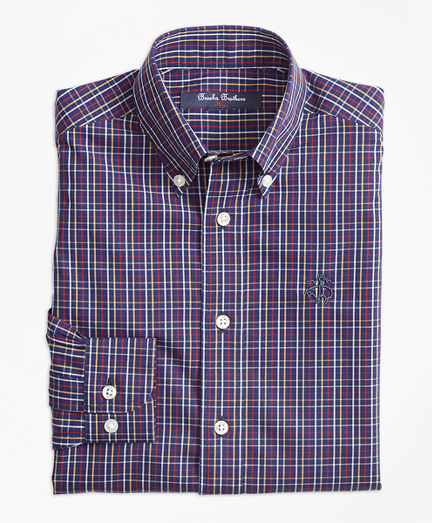 Boys Non-Iron Windowpane Tattersall Sport Shirt