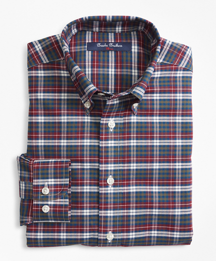 Boys Non-Iron Plaid Sport Shirt