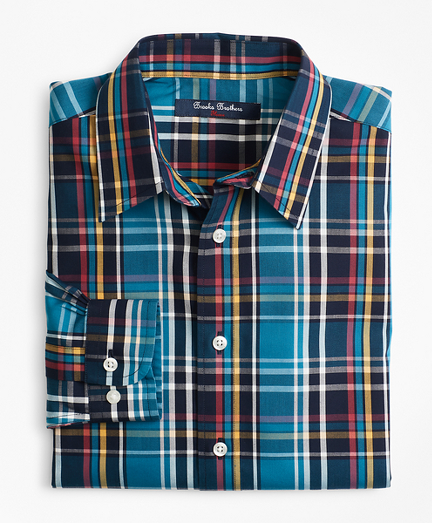 Boys Non-Iron Plaid Sport Shirt