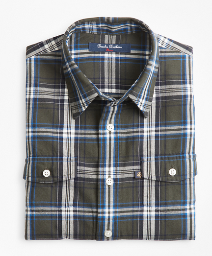 Boys Multi Plaid Flannel Sport Shirt