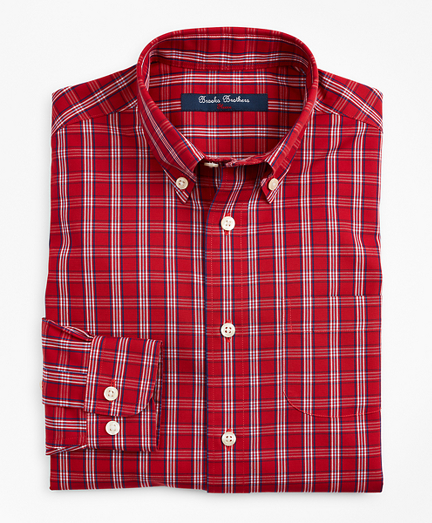 Boys Non-Iron Small Check Sport Shirt