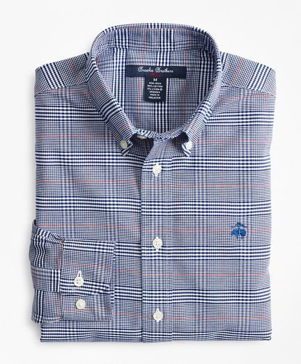 Boys Non-Iron Oxford Bold Plaid Sport Shirt