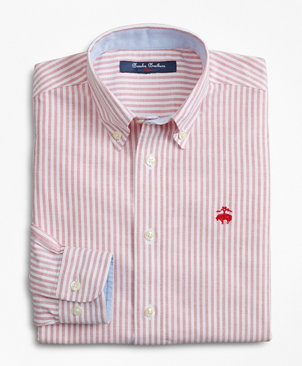 Boys Non-Iron Cotton Oxford Stripe Sport Shirt