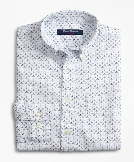 Boys Cotton Anchor Print Sport Shirt