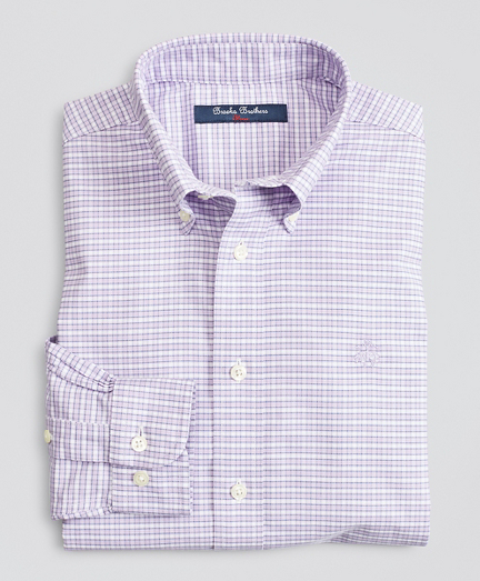 Boys Non-Iron Stretch Cotton Oxford Gingham Sport Shirt