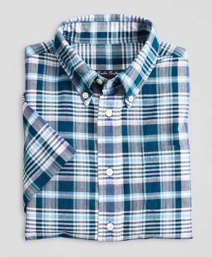 Boys Short-Sleeve Madras Sport Shirt