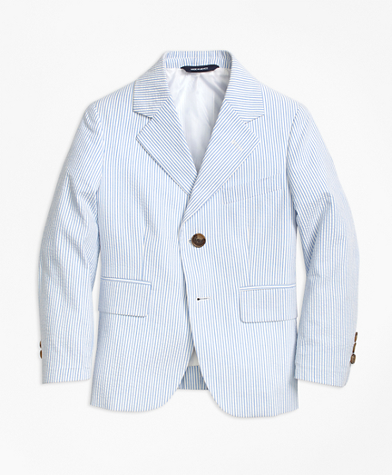 Boys Two-Button Seersucker Junior Jacket
