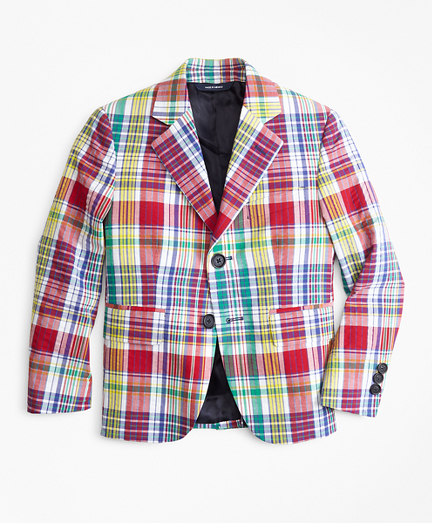 Boys Two-Button Madras Seersucker Sport Coat