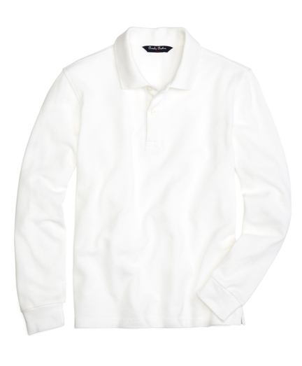 Boys Long-Sleeve Pique Polo Shirt