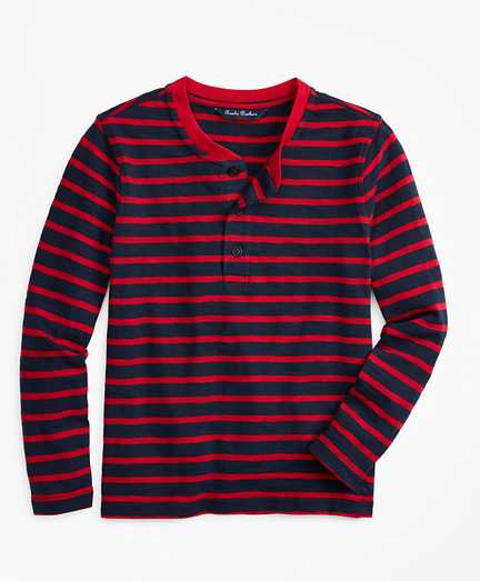Boys Stripe Cotton Jersey Henley