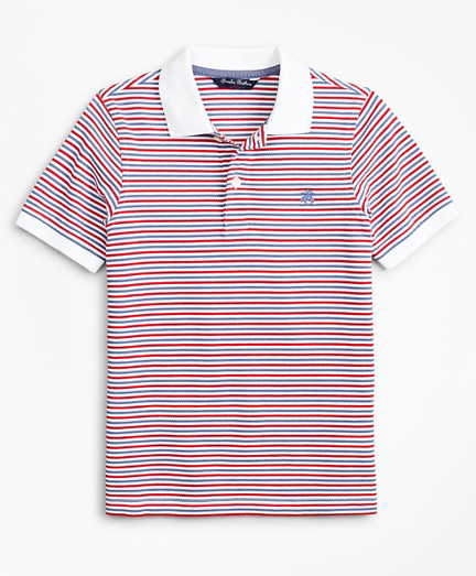 Boys Performance Series Pique Stripe Polo Shirt - Brooks Brothers