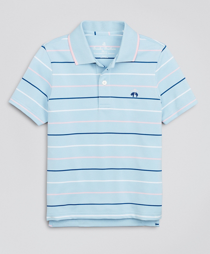 Boys Performance Series Pique Feeder Stripe Polo Shirt